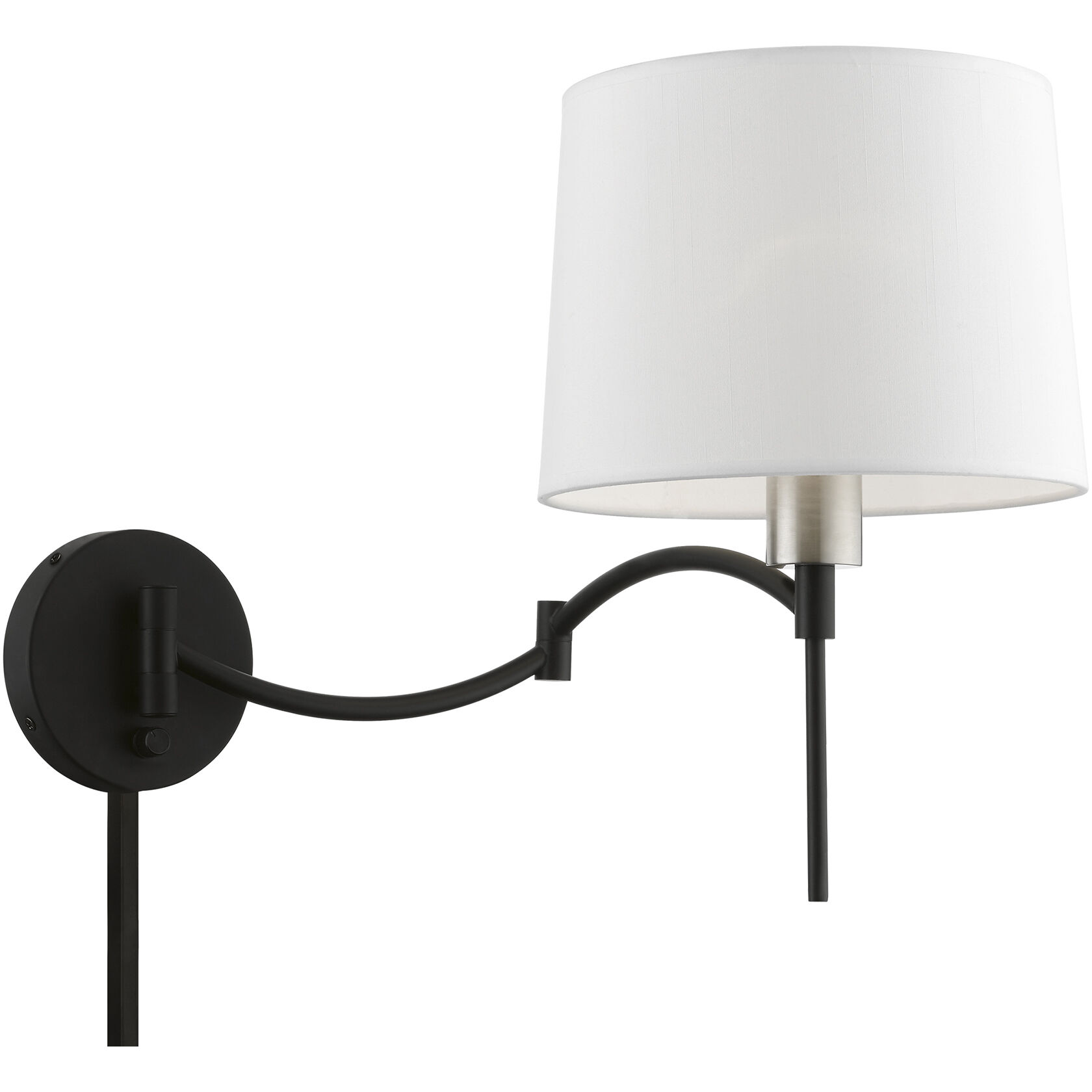 Allison 10 inch 60.00 watt Black with Brushed Nickel Accent Swing Arm Wall Lamp Wall Light
