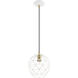 Geometrix 1 Light 8 inch White Pendant Ceiling Light