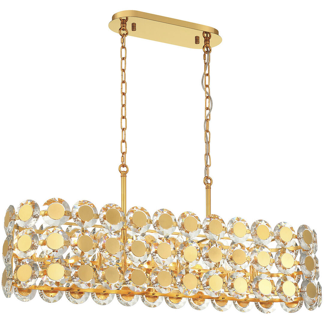 Perrene Linear Chandelier Ceiling Light in Gold