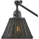 Arti 1 Light 7.75 inch Black Indoor Wall Sconce Wall Light in Black / Black Rattan