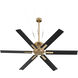 Zeus 65 inch Aged Brass with Matte Black Blades Patio Fan