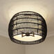 Everly 4 Light 19 inch Matte Black Semi-Flush Mount Ceiling Light in Modern Black Rattan