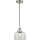 Franklin Restoration Large Bell 1 Light 8 inch Brushed Satin Nickel Mini Pendant Ceiling Light