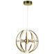 Canada LED 17.7 inch Gold Chandelier Ceiling Light, Gold Aluminum Frame