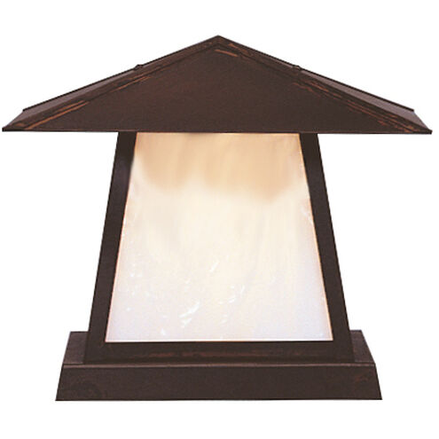 Carmel 1 Light 10.25 inch Slate Column Mount in Amber Mica, Hillcrest Overlay