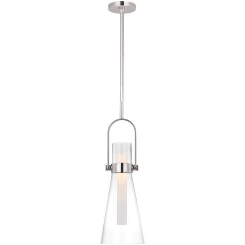 Ian K. Fowler Larkin LED 9.25 inch Polished Nickel Conical Pendant Ceiling Light