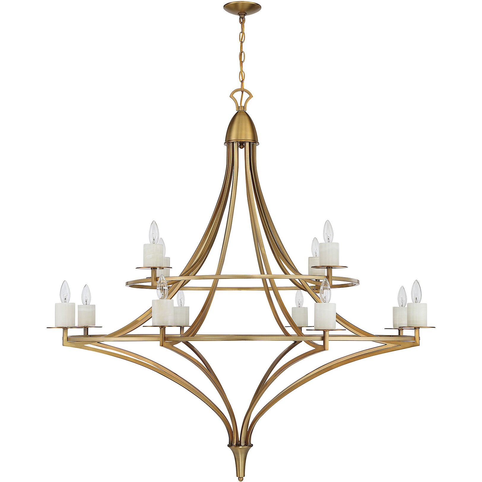 Director 12 Light 50 inch Warm Brass Chandelier Ceiling Light