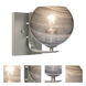 Jilly 1 Light 6.5 inch Satin Nickel Vanity Light Wall Light in Smoke Glass