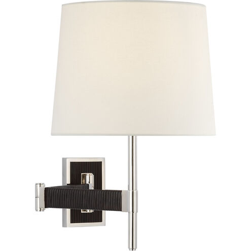 Visual Comfort Signature Collection Suzanne Kasler Elle 22.25 inch 15.00 watt Polished Nickel and Black Rattan Swing Arm Sconce Wall Light SK2556PN/BRT-L - Open Box