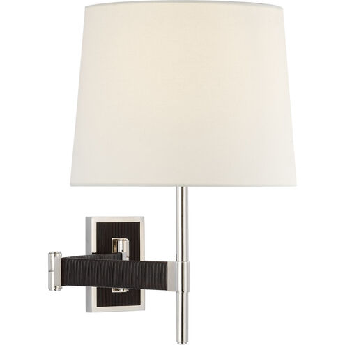 Suzanne Kasler Elle 22.25 inch 15.00 watt Polished Nickel and Black Rattan Swing Arm Sconce Wall Light