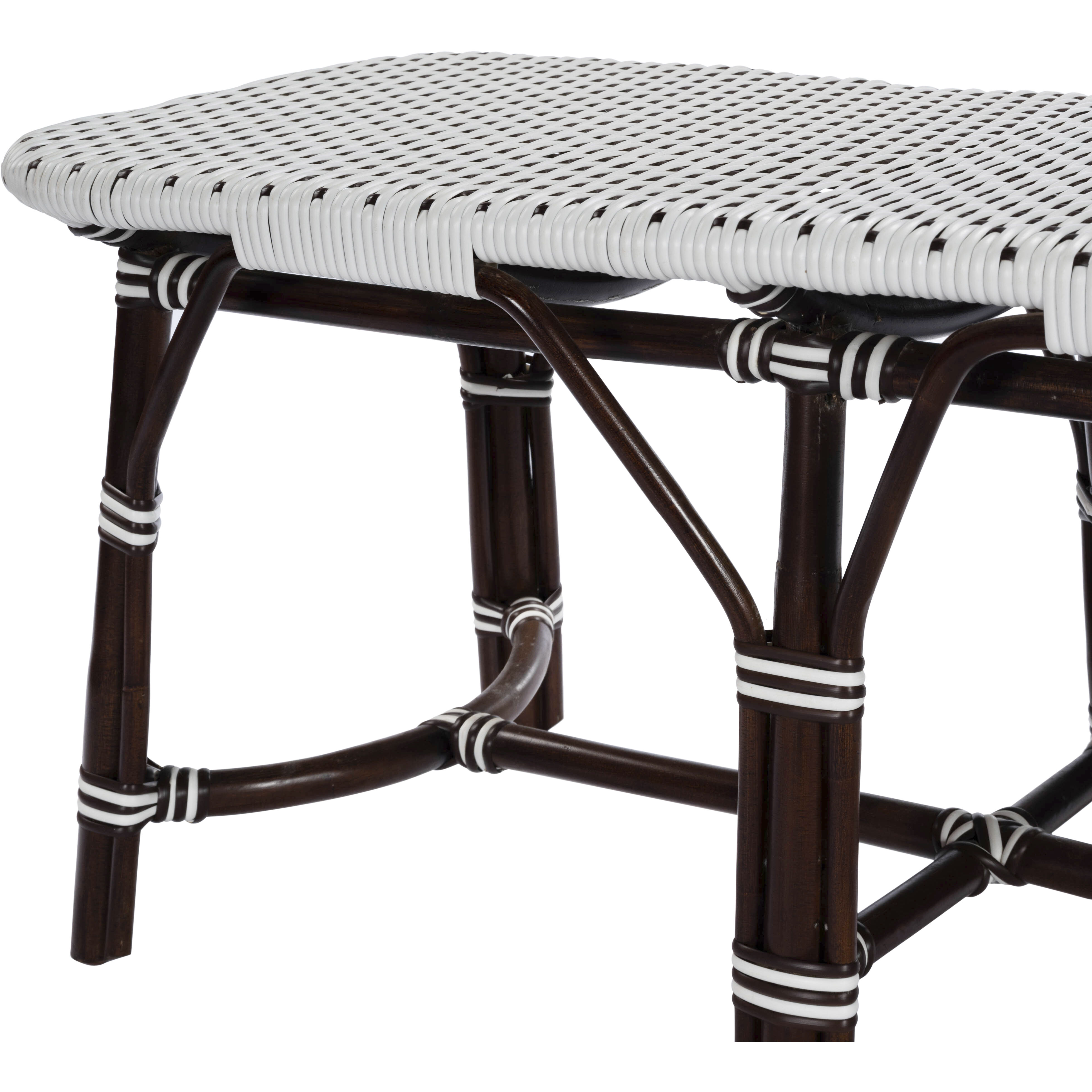 Marcella Dark Brown Rattan Bench