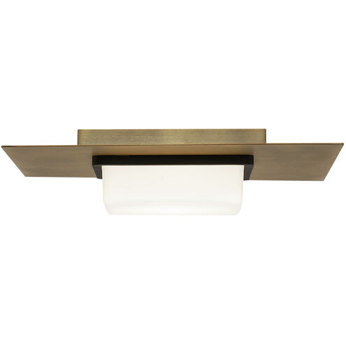 Double Decker LED 14 inch Black Aged Brass Flush Mount Ceiling Light in 2700K, dweLED