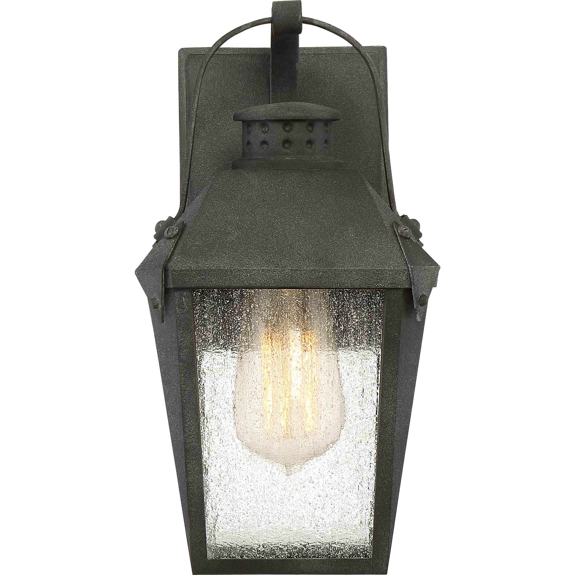 Carriage 1 Light 12 inch Mottled Black Outdoor Wall Lantern