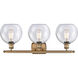 Ballston Athens 3 Light 26 inch Brushed Brass Bath Vanity Light Wall Light in Seedy Glass, Ballston