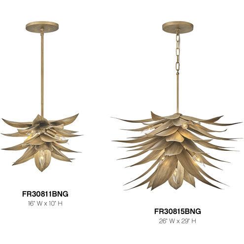 Agave LED 16 inch Burnished Gold Pendant Ceiling Light, Flush Mount