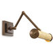Luca 2 Light 11.61 inch Natural Rattan and Antique Brass Wall Lamp Wall Light