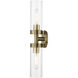 Ludlow 2 Light 4.25 inch Antique Brass Vanity Sconce Wall Light