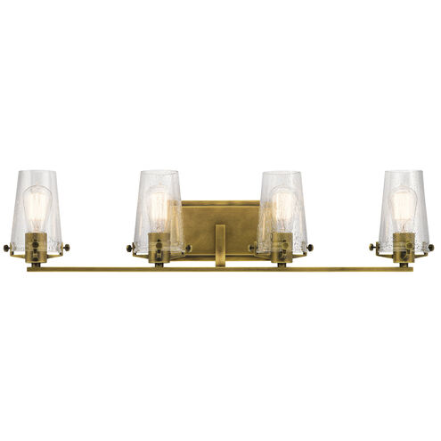 Alton 4 Light 34 inch Natural Brass Wall Mt Bath 4 Arm Wall Light