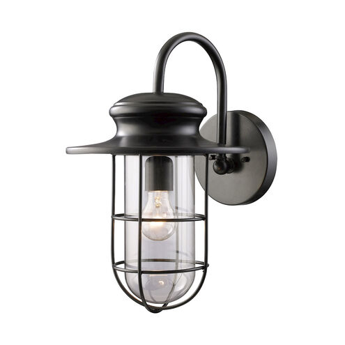 Skiff 1 Light 17.5 inch Matte Black Outdoor Sconce