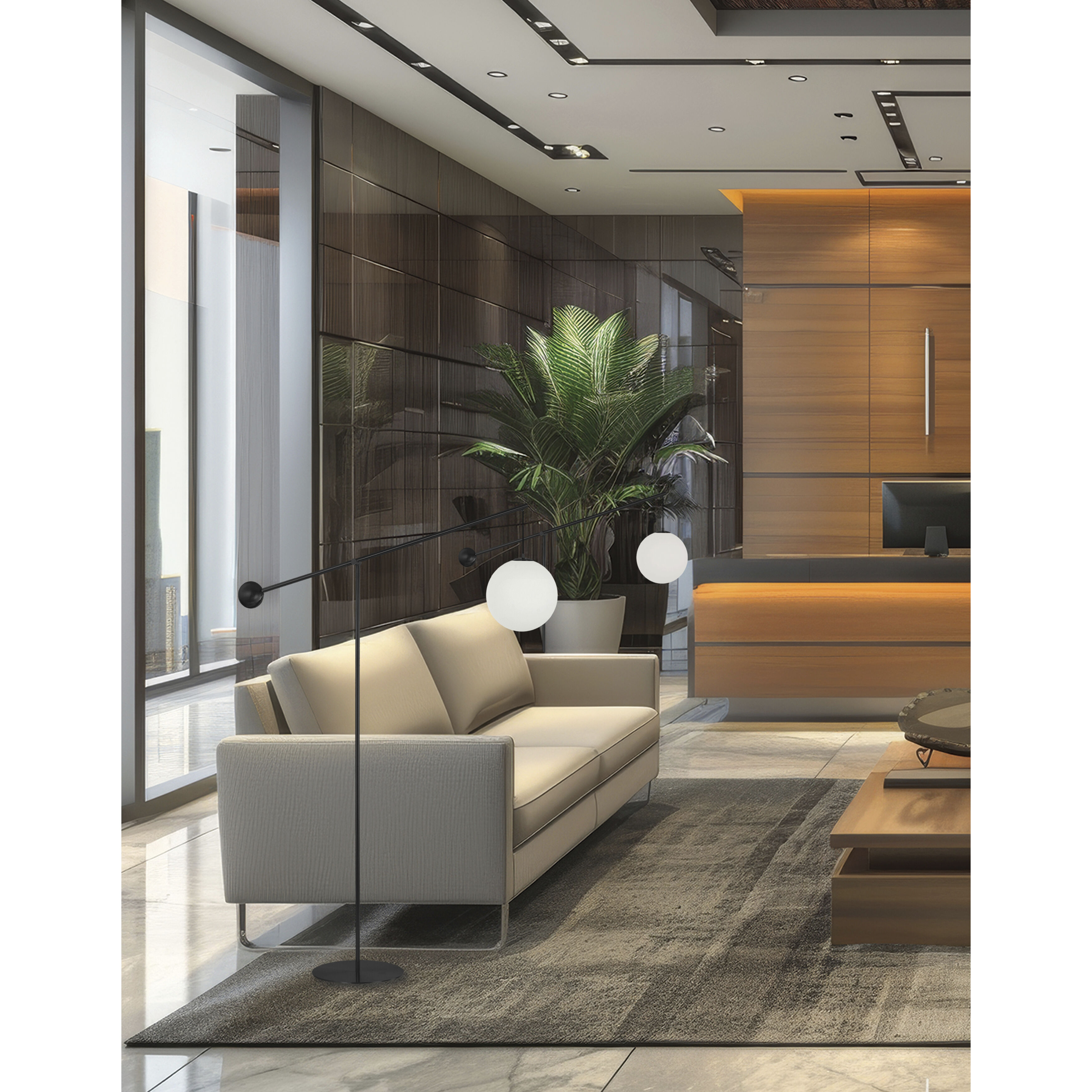 Holly 106 inch 60.00 watt Matte Black Decorative Floor Lamp Portable Light