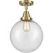 Downtown Urban Beacon LED 10 inch Antique Brass Flush Mount Ceiling Light in Seedy