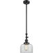 Franklin Restoration Bell 1 Light 8 inch Matte Black Mini Pendant Ceiling Light in Incandescent, Clear, Franklin Restoration