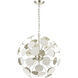 Modish 6 Light 21 inch Matte White with Silver Leaf Chandelier Ceiling Light