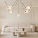 Mineral 10 inch Patina Brass and Opal Glass Chandelier Ceiling Light in Vintage Brass, Opal Glass Shade