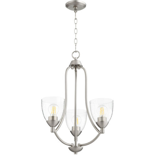 Barkley 3 Light 18 inch Satin Nickel Mini Chandelier Ceiling Light in Clear Seeded