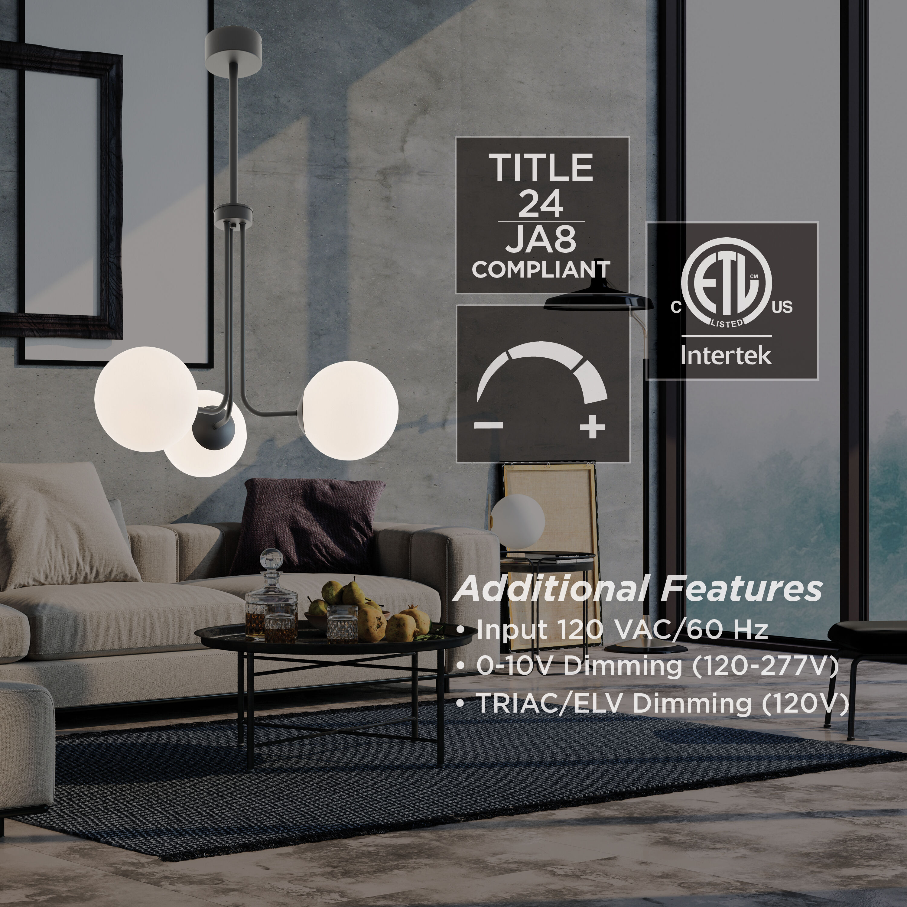 Metropolitan LED 27 inch Black Pendant Ceiling Light