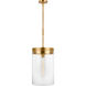 C&M by Chapman & Myers Garrett 1 Light 12.38 inch Burnished Brass Pendant Ceiling Light