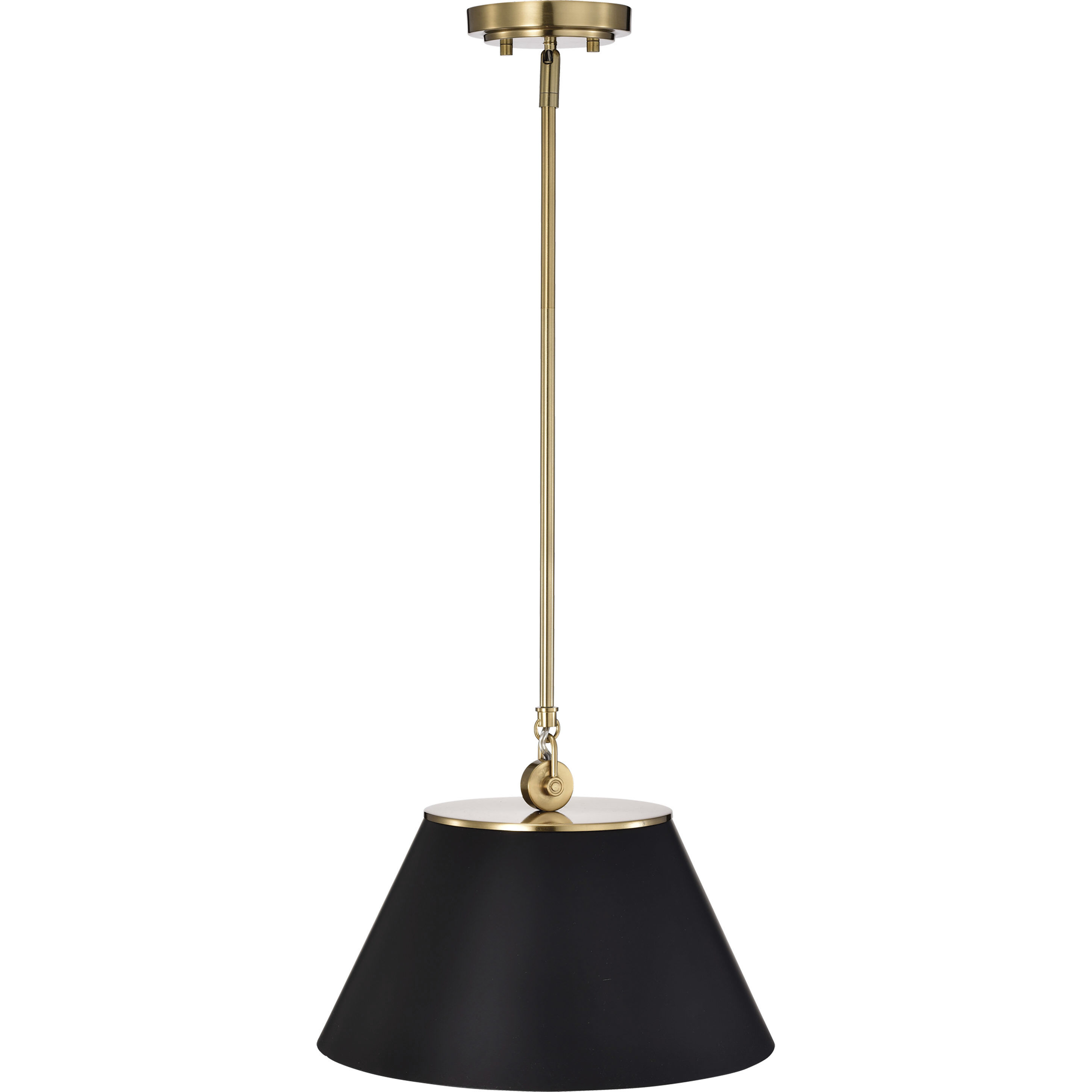 Dover 1 Light 13.75 inch Black/Vintage Brass Pendant Ceiling Light