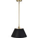 Dover 1 Light 13.75 inch Black/Vintage Brass Pendant Ceiling Light