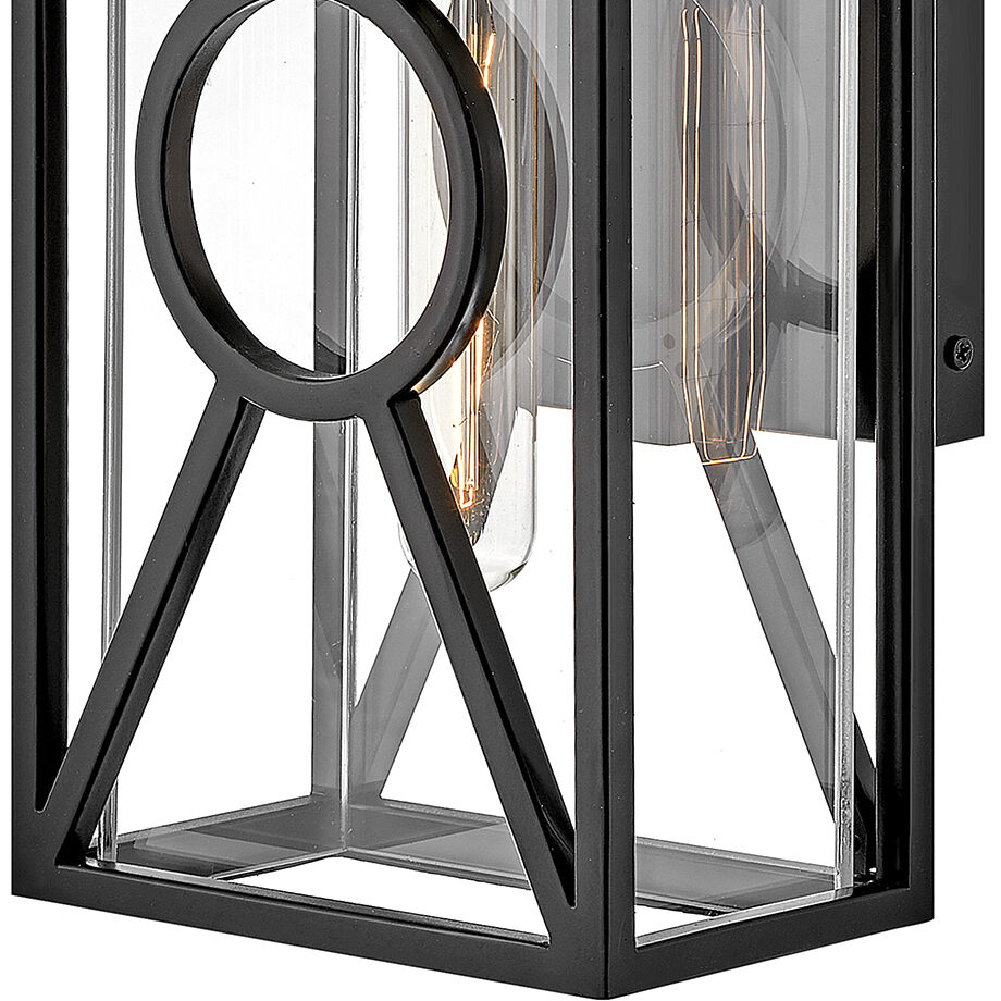 Coastal Elements Brixton Outdoor Wall Mount Lantern in Black, Small