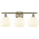 Ballston White Venetian 3 Light 28 inch Antique Brass Bath Vanity Light Wall Light