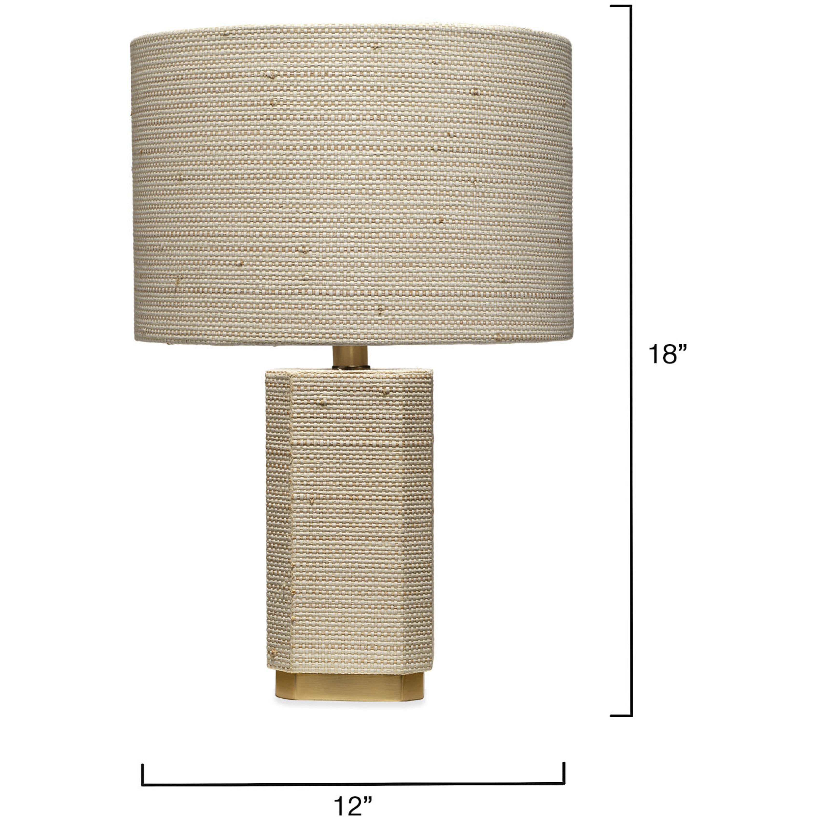 Haisley 18 inch 60 watt Bleached Raffia and Antique Brass Table Lamp Portable Light, Inline