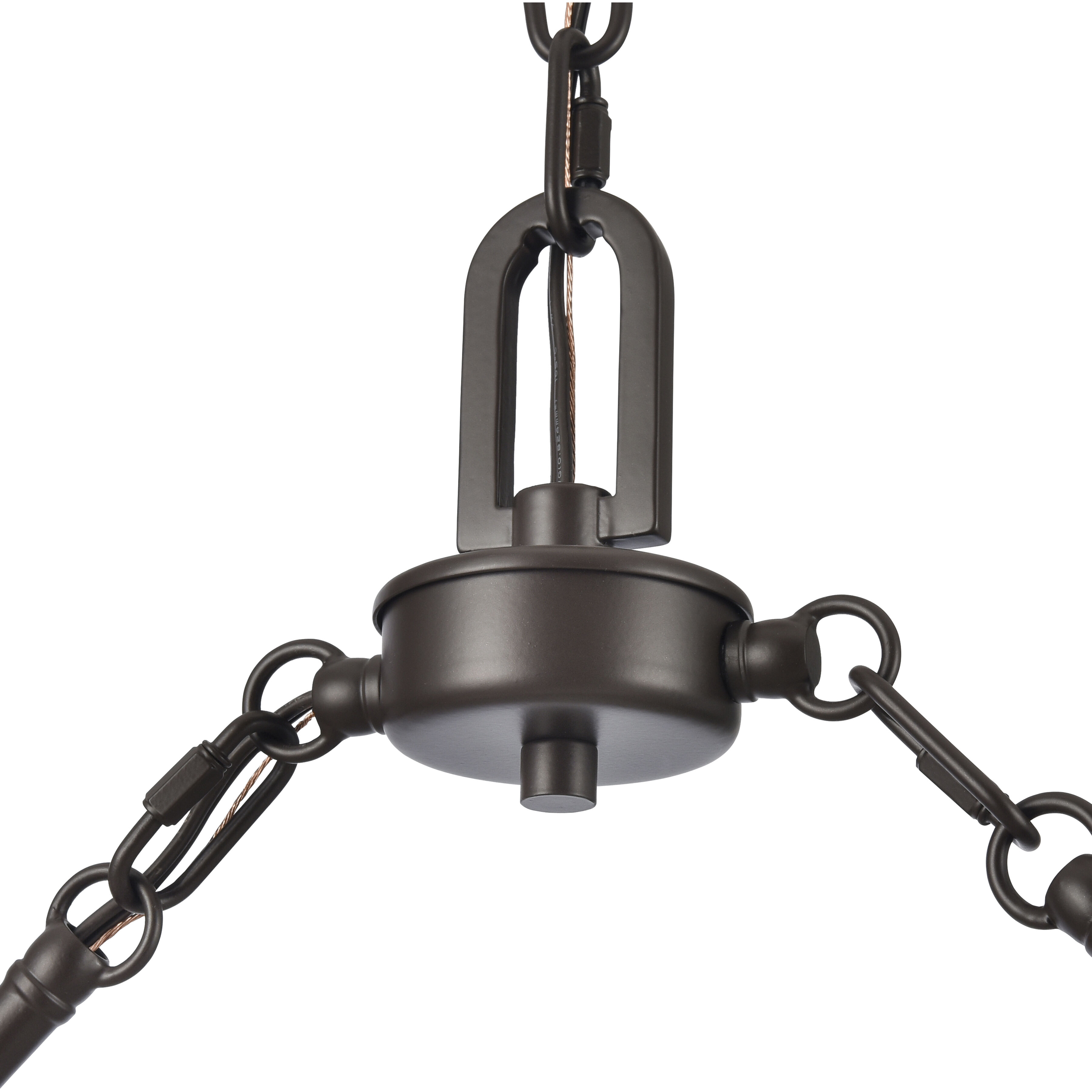 Marion 3 Light 36 inch Oil Rubbed Bronze with Natural Linear Chandelier Ceiling Light