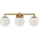 Gillian 3 Light 24 inch Natural Brass Vanity Light Wall Light