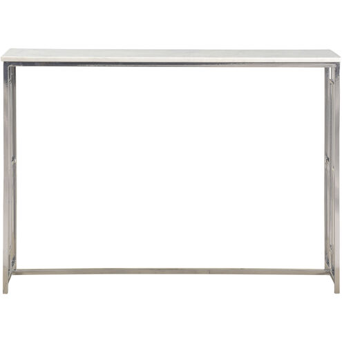 Sanders 38 X 8 inch White with Nickel Console Table