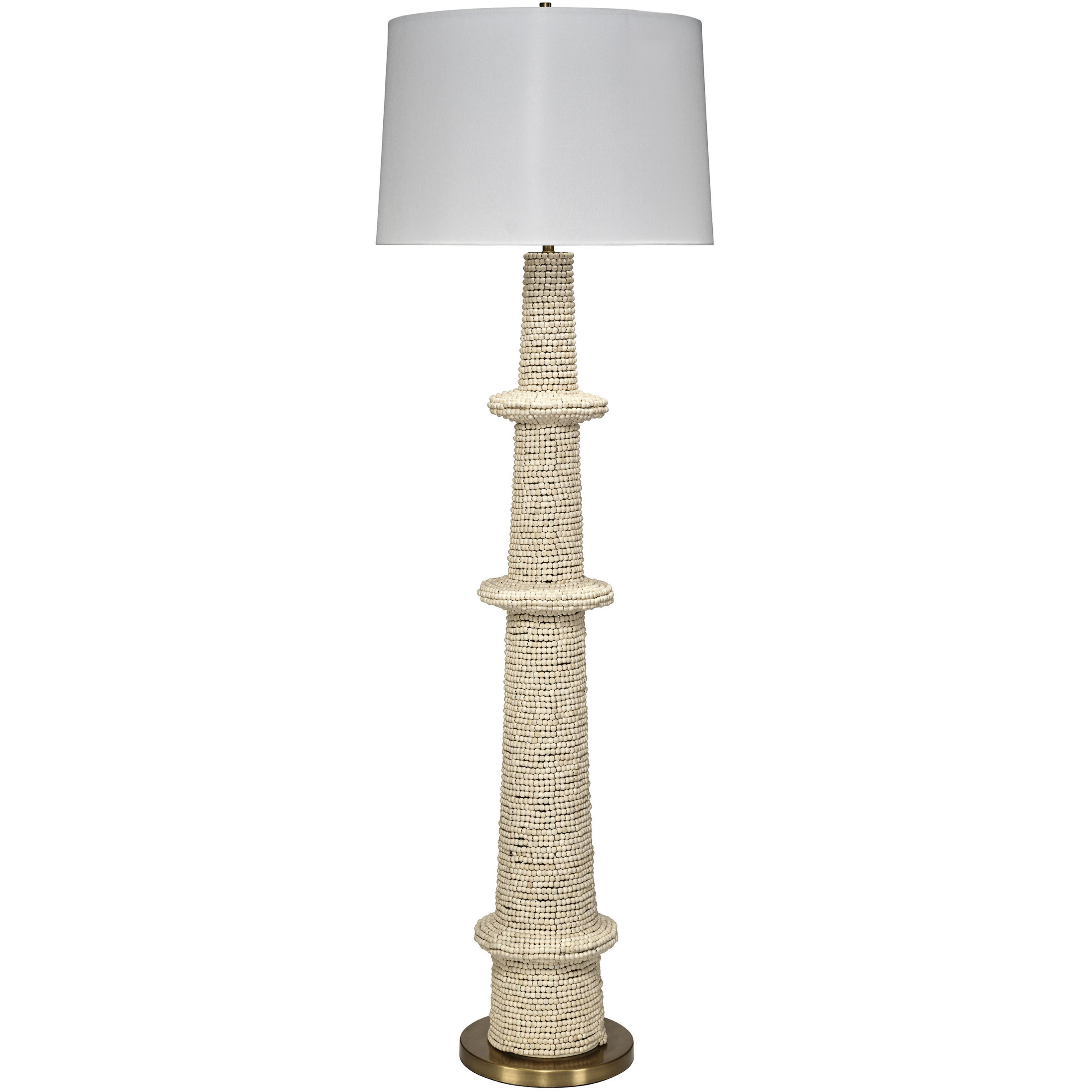 Rowan 70 inch 60.00 watt Cream Wood Beads Floor Lamp Portable Light, Inline