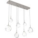 Gem LED 46.7 inch Beige Silver Linear Pendant Ceiling Light in Metallic Beige Silver, Clear, 2700K LED, Multi-Port