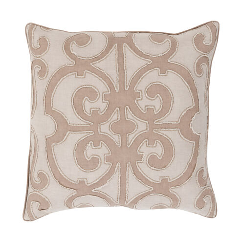 Amelia 18 X 18 inch Camel and Ivory Throw Pillow