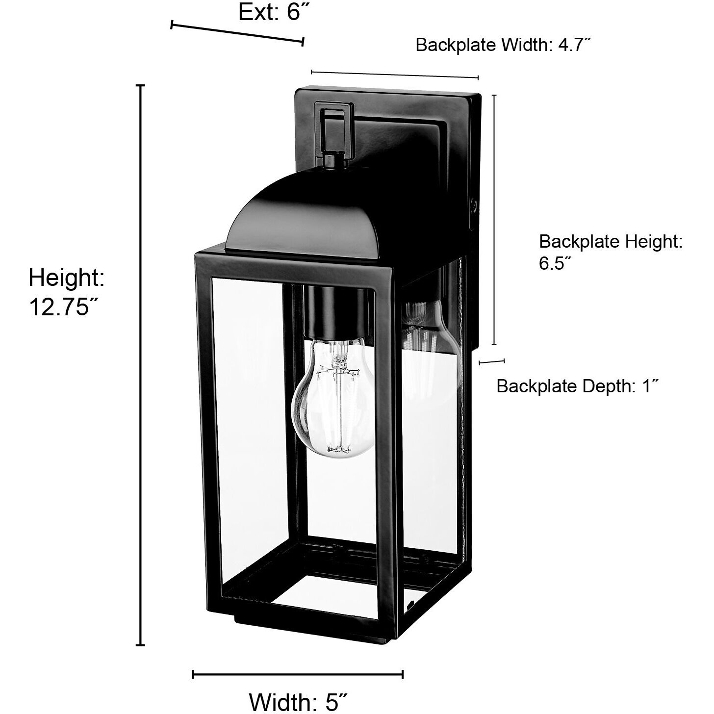 Beaufort 1 Light 12.75 inch Powder Coated Black Outdoor Wall Sconce