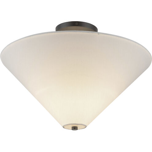 Alora Mood Bridgette 1 Light 16.38 inch Matte Black Semi-Flush Mount Ceiling Light in White Linen Shade