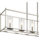 Crosby 5 Light 10 inch Brushed Nickel Chandelier Linear Ceiling Light, Single