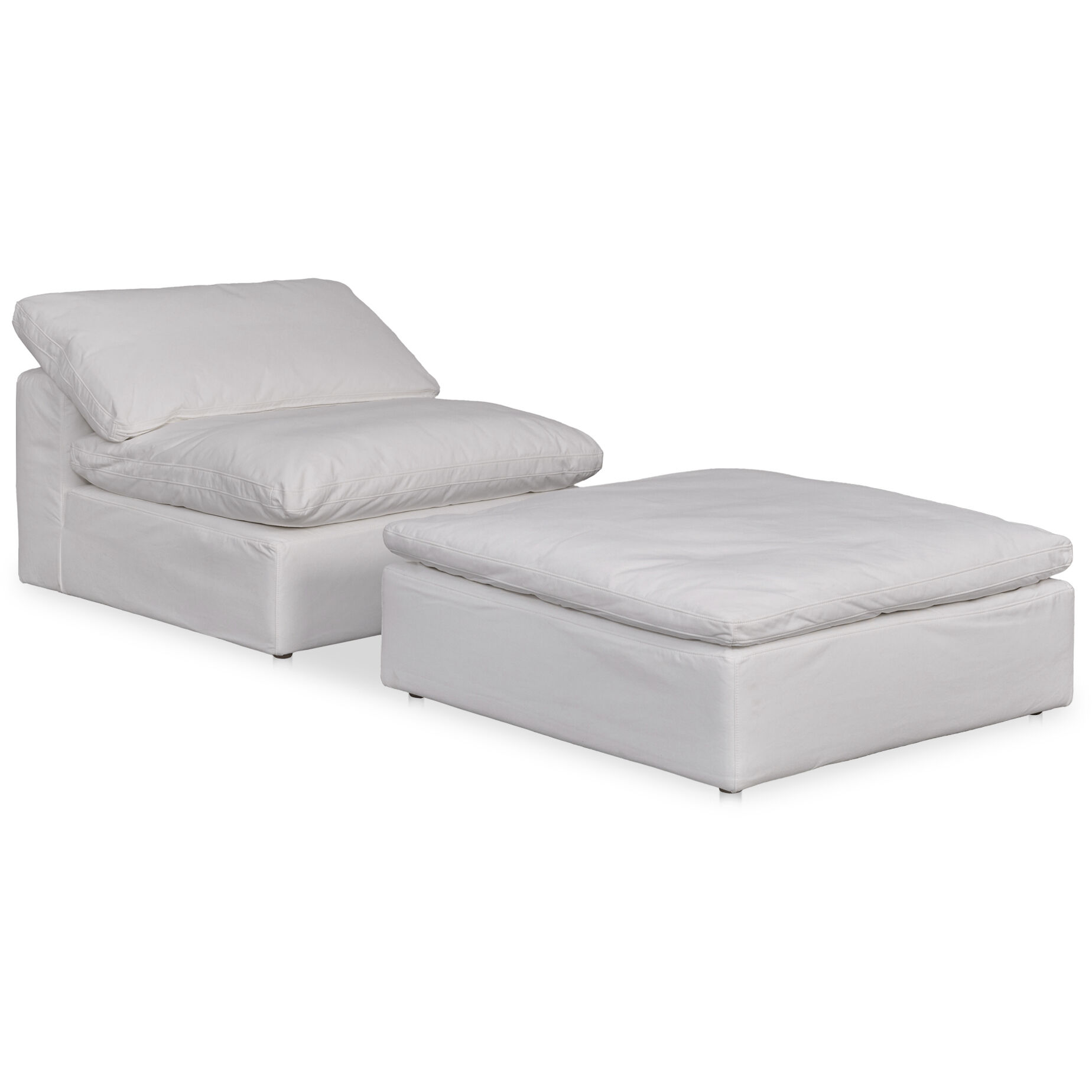 Terra Condo 19 inch White Ottoman
