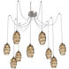 Ellisse 9 Light 15.5 inch Metallic Beige Silver Swag Multi-Pendant Ceiling Light in Bronze Optic