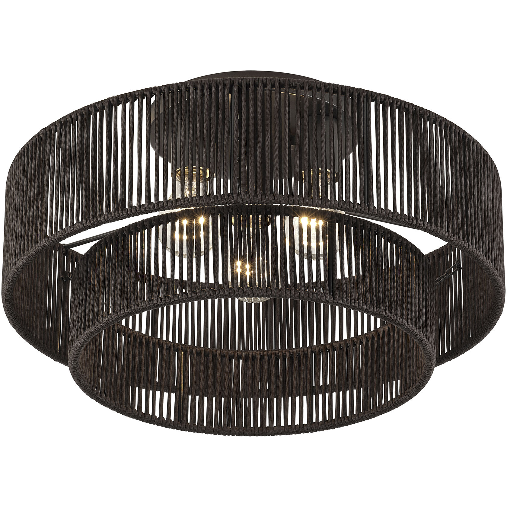 Acordia 3 Light 18 inch English Bronze Semi Flush Mount Ceiling Light, Large