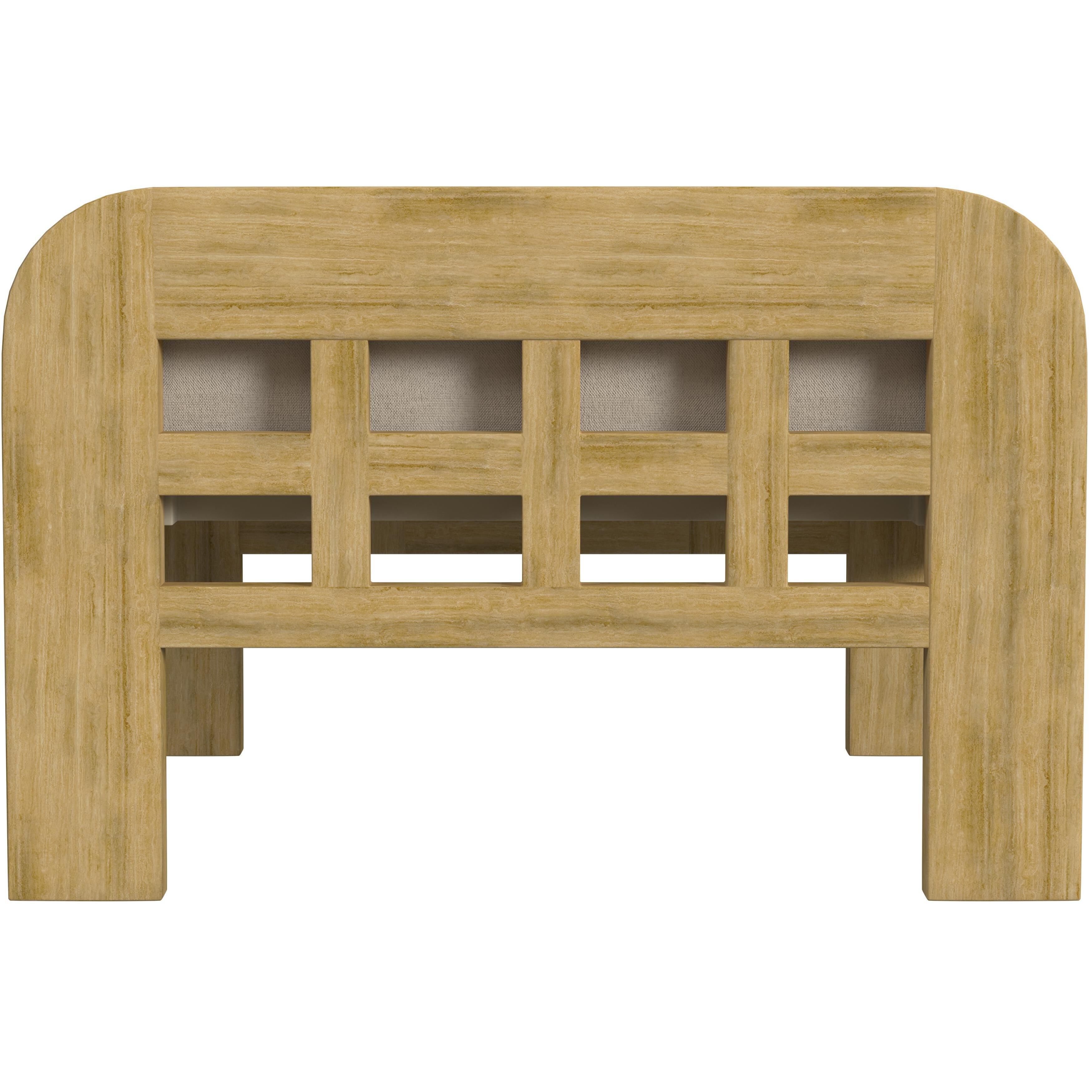 Monhegan Teak Outdoor Ottoman in Light Brown