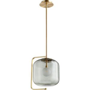 Isotope 1 Light 12 inch Aged Brass Pendant Ceiling Light